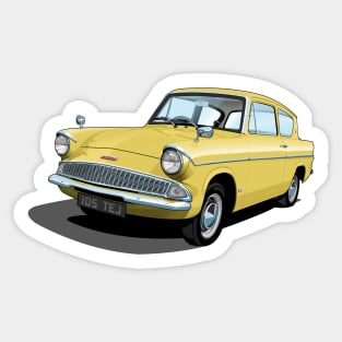 Ford Anglia in panama yellow Sticker